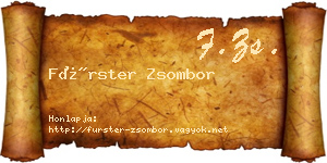 Fürster Zsombor névjegykártya